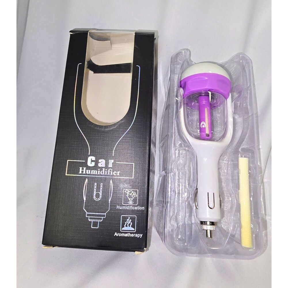 Car Humidifier 12V DC Plug-In Aromatherapy Diffuser w/ Sponge, Manual